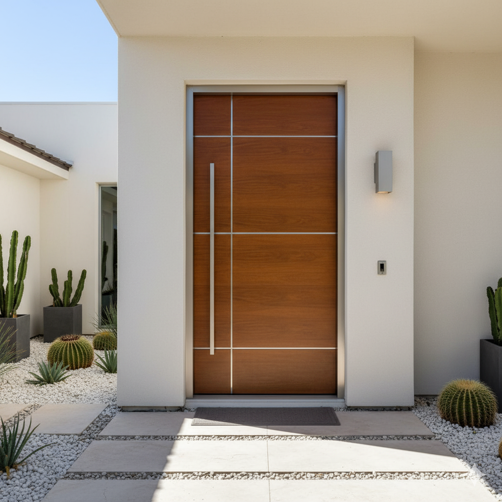 Puerta principal con cristal